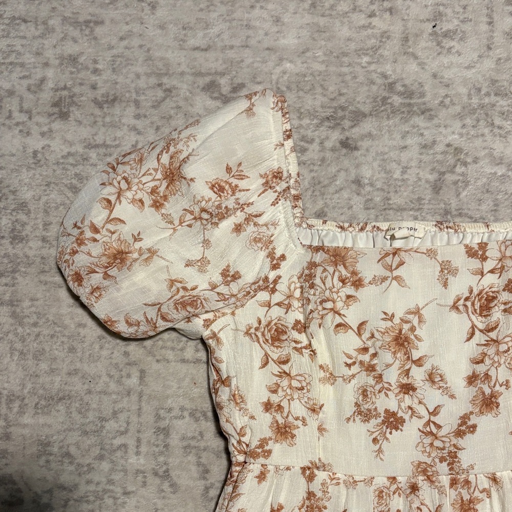 Blu Pepper Cream and Brown Floral Dress
